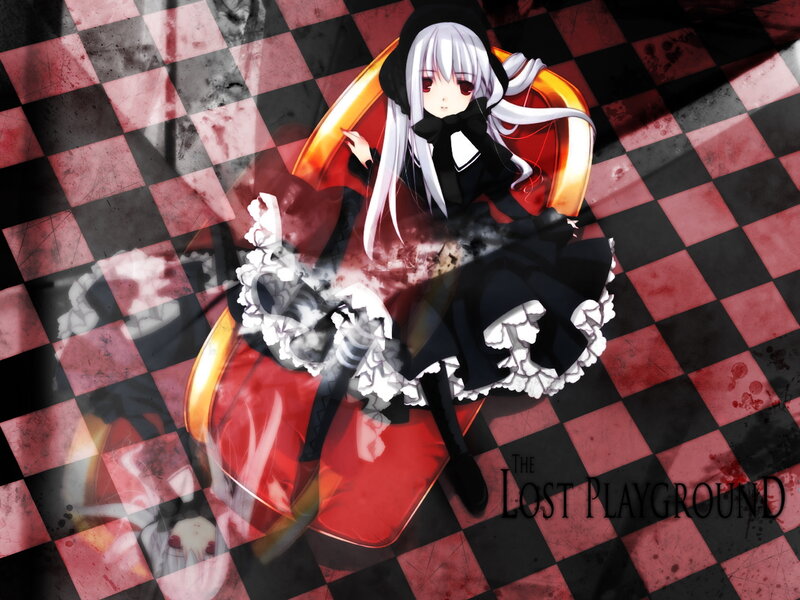 Anime Girl in Chair — Black, Dramatic