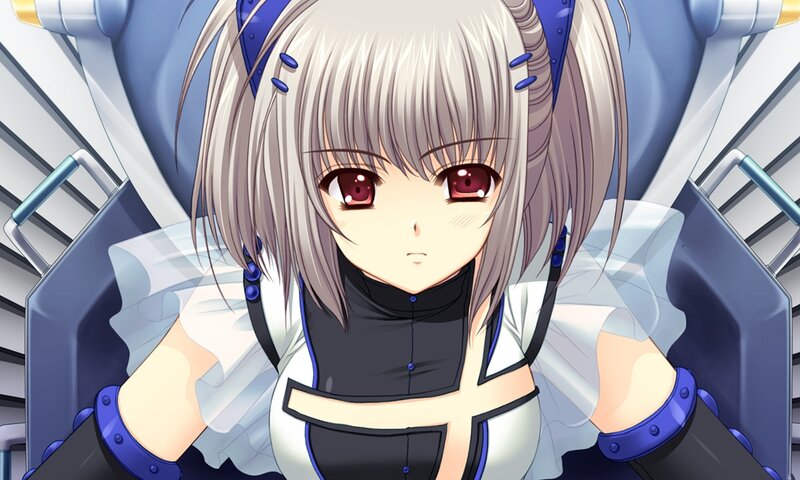 Anime Girl in Chair — White, Neutral