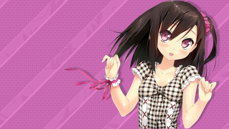 anime girl in checkered dress