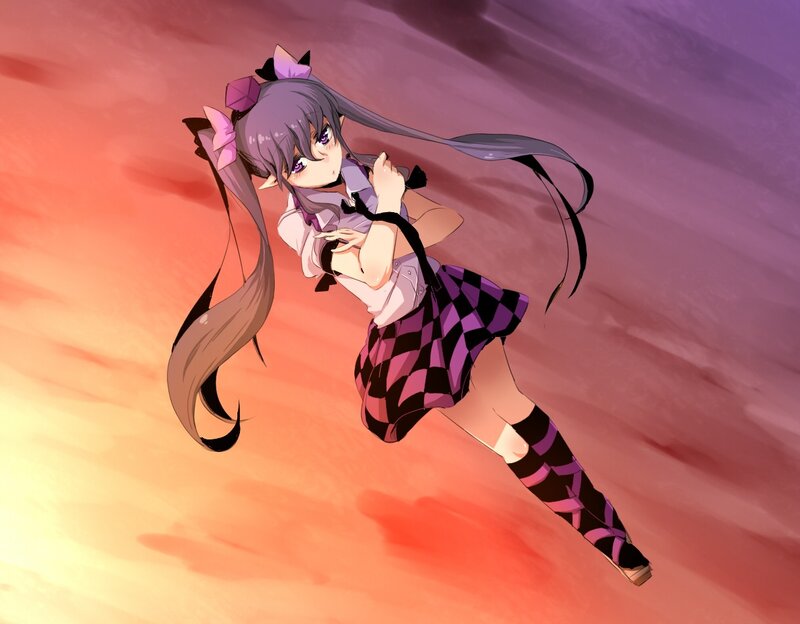 anime girl in checkered skirt