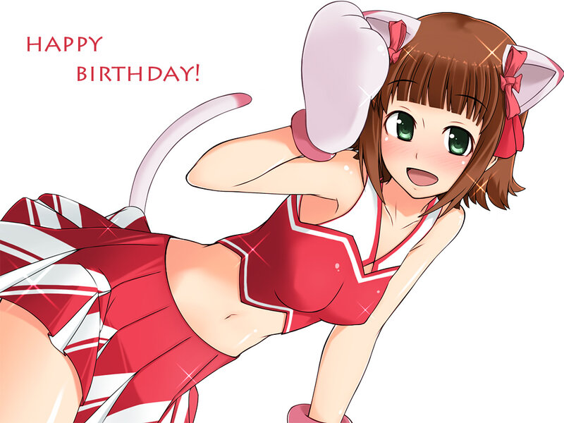 Anime Girl in Cheer Outfit — Red