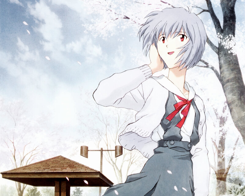 anime girl in cherry blossom