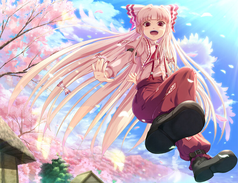 Anime girl in cherry blossom