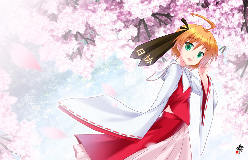anime girl in cherry blossom