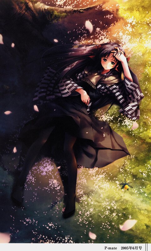 anime girl in cherry blossom