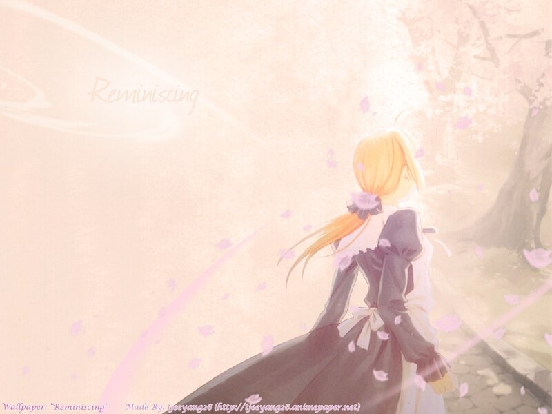 Anime girl in cherry blossom