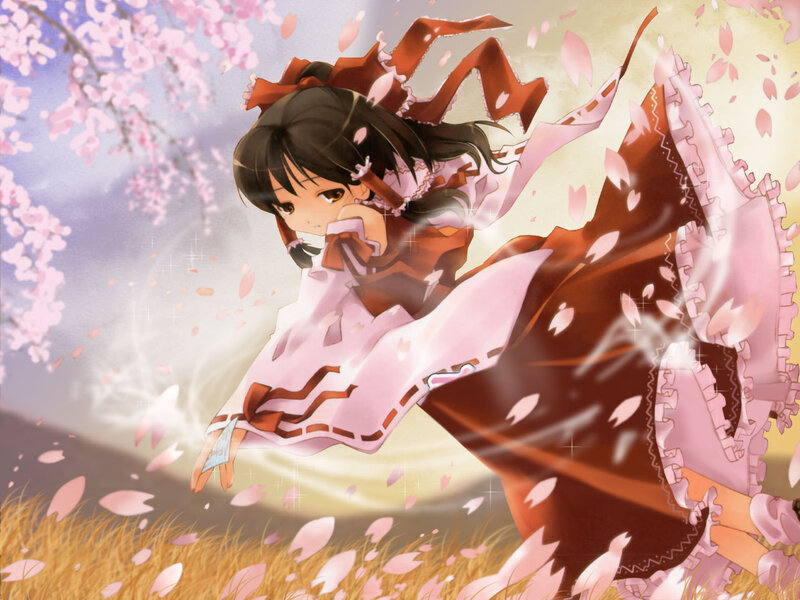 anime girl in cherry blossom