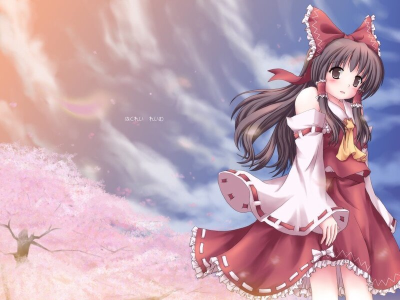 anime girl in cherry blossom