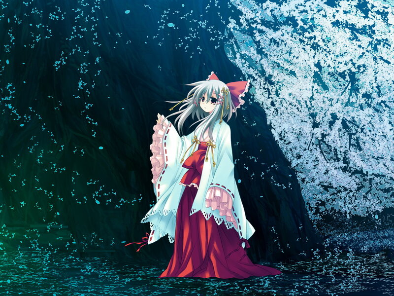 anime girl in cherry blossom