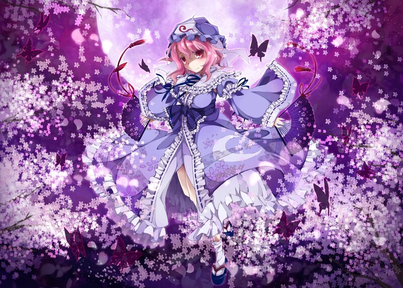 anime girl in cherry blossoms