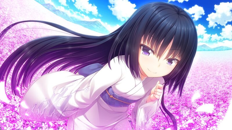 anime girl in cherry blossoms