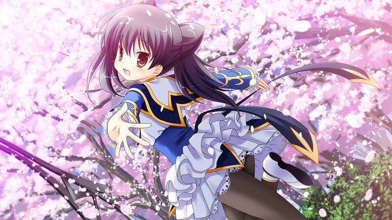 Anime Girl in Cherry Blossoms — Pink