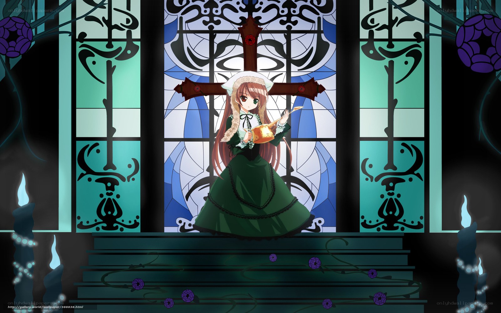 anime girl in church