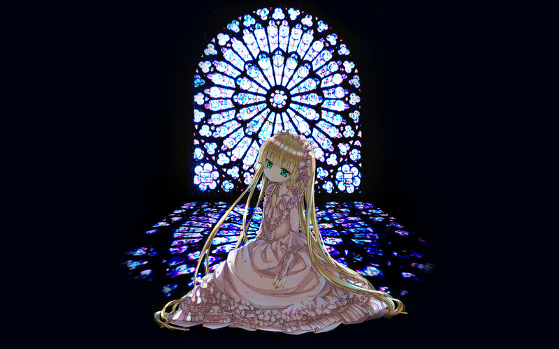 anime girl in church