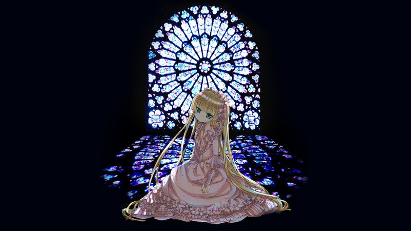 anime girl in church