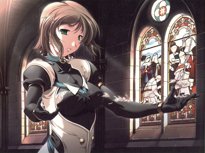 anime girl in church