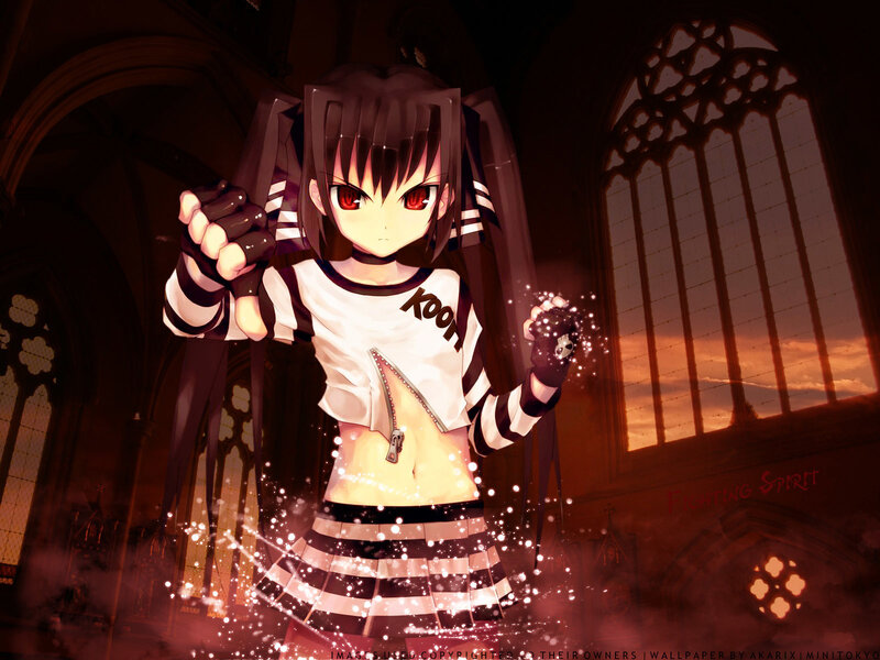 anime girl in church