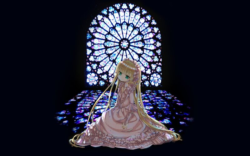 anime girl in church