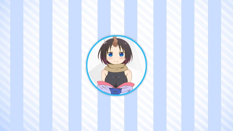 Anime Girl in Circle — Blue, Calm