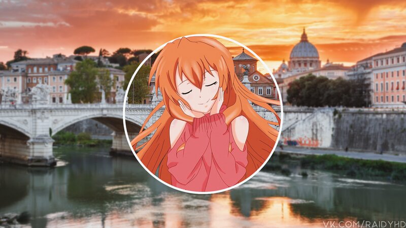 Anime Girl in Circle — Orange