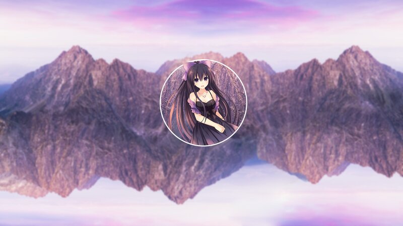 Anime Girl in Circle — Purple, Serene