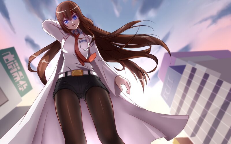 anime girl in city