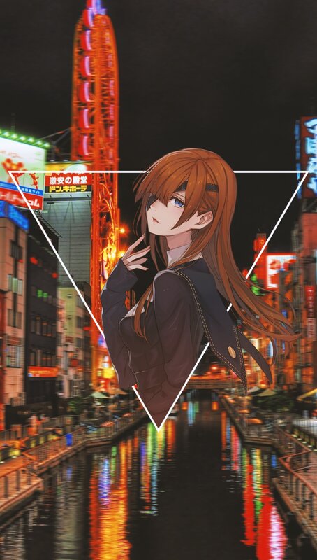 Anime Girl in City — Brown, Nocturnal