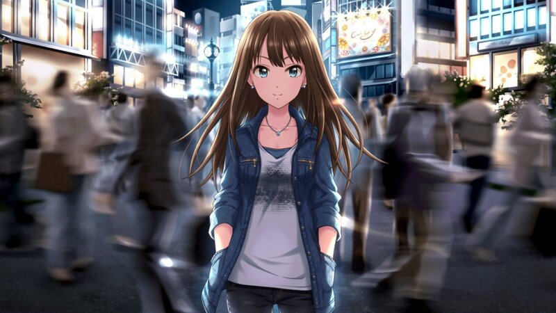 Anime Girl in City — Brown
