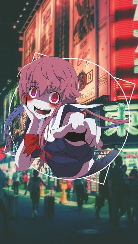Anime Girl in City — Pink, Energetic, Night