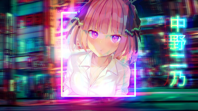Anime Girl in City — Pink, Nocturnal