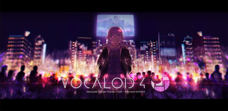 Anime Girl in City — Purple, Nocturnal