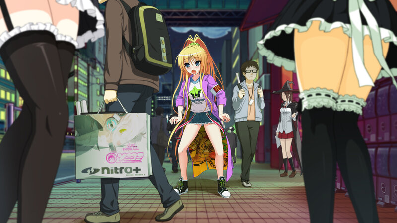 Anime Girl in City — Purple, Urban