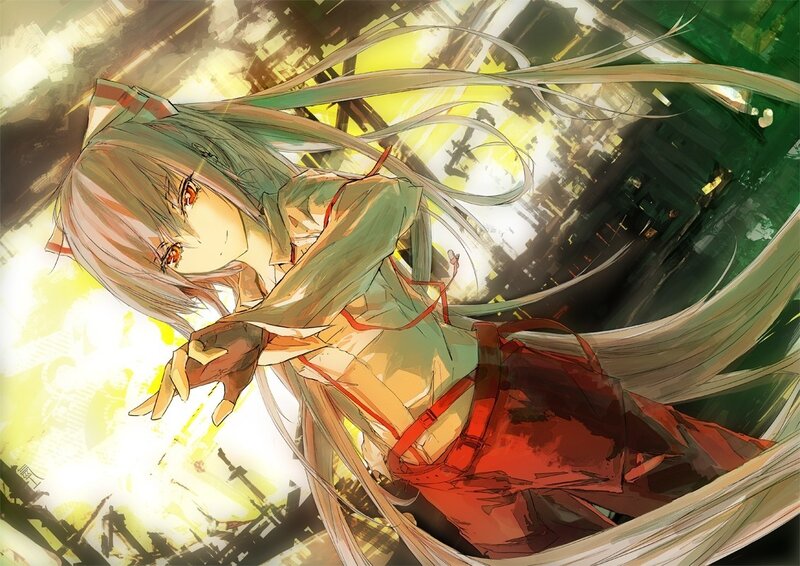 anime girl in city ruins