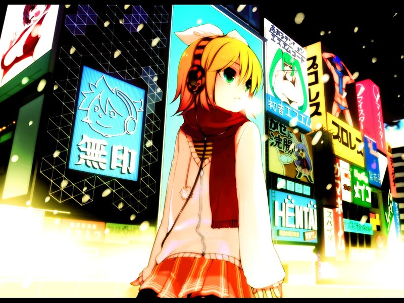 Anime Girl in City — Yellow