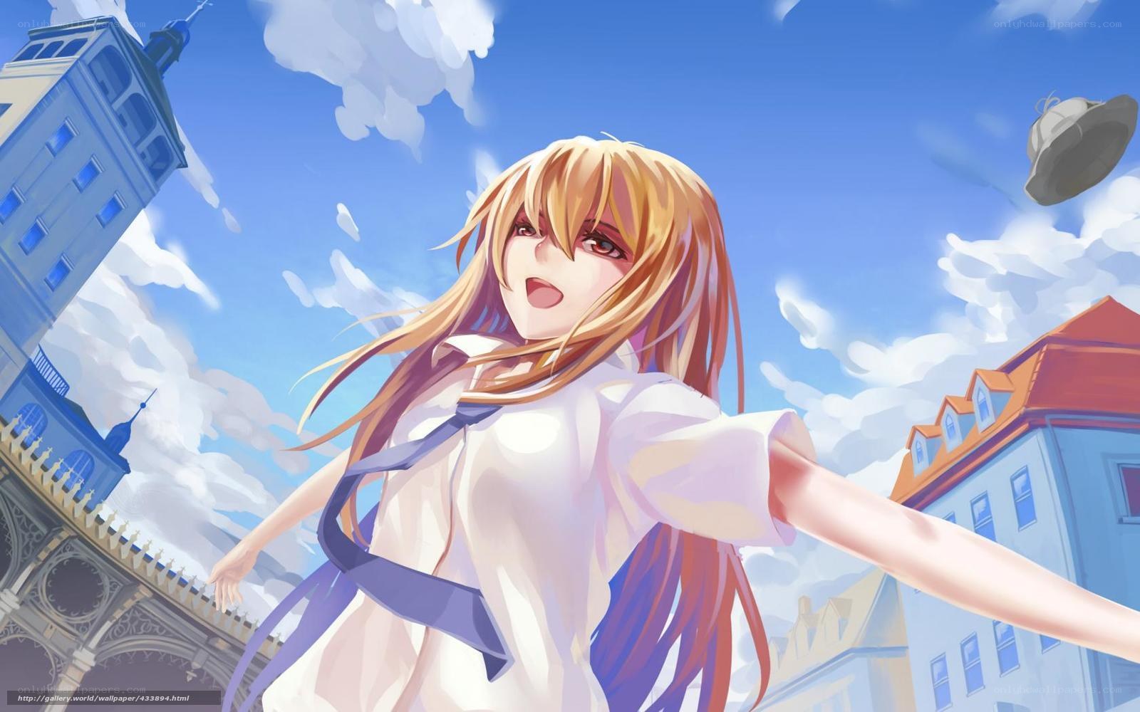 Anime girl in cityscape