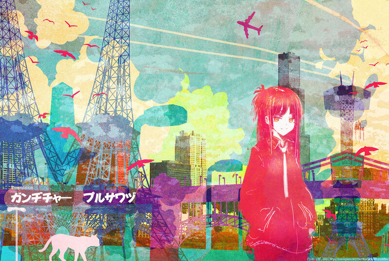 Anime girl in cityscape