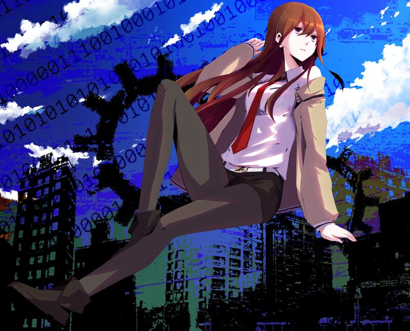 anime girl in cityscape