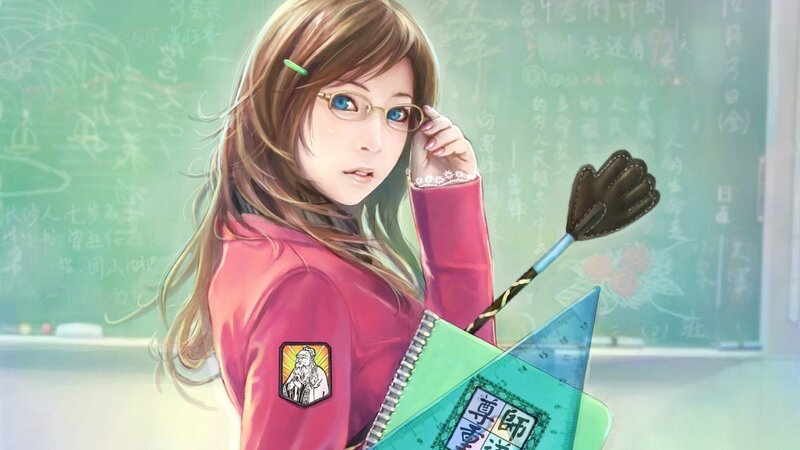 anime girl in classroom