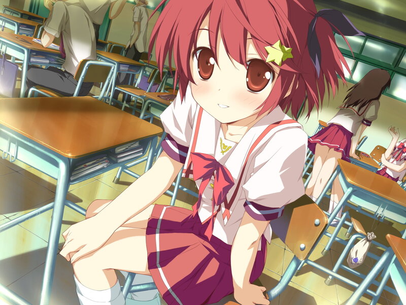 anime girl in classroom