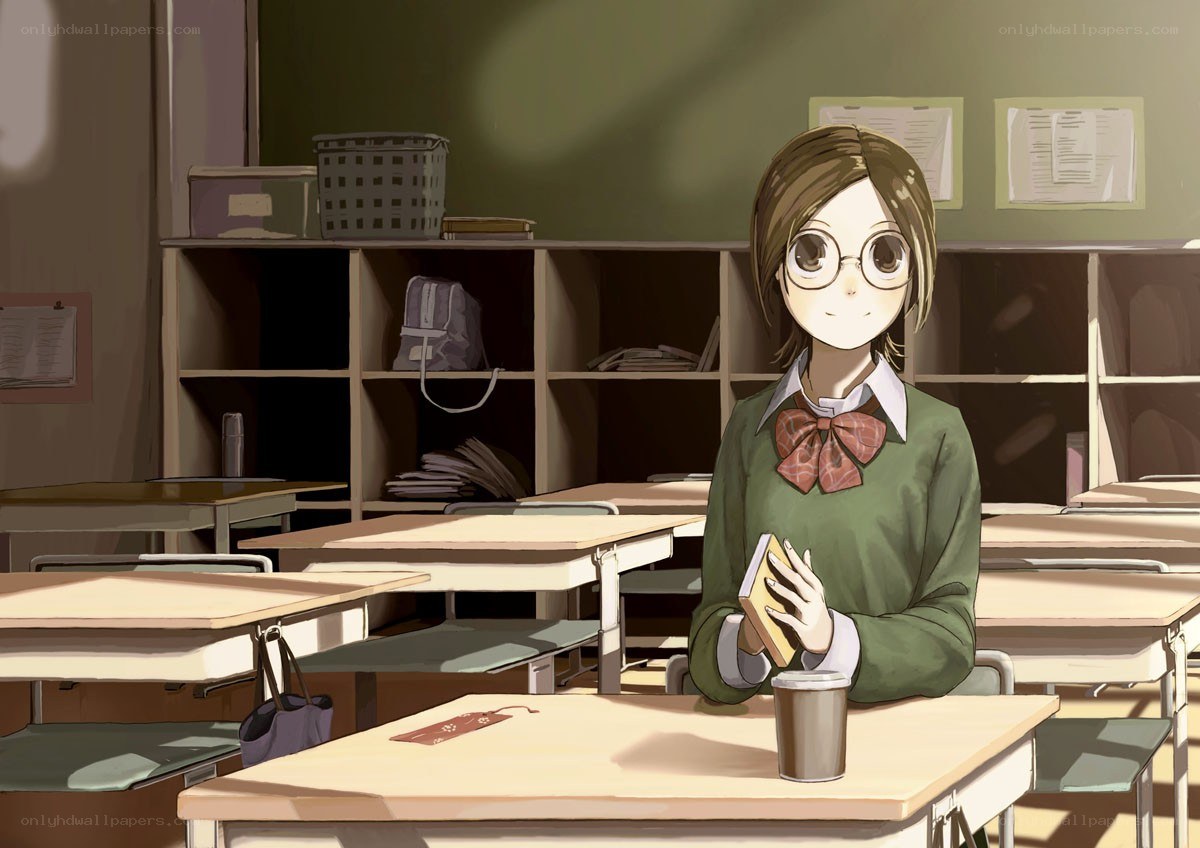 anime girl in classroom
