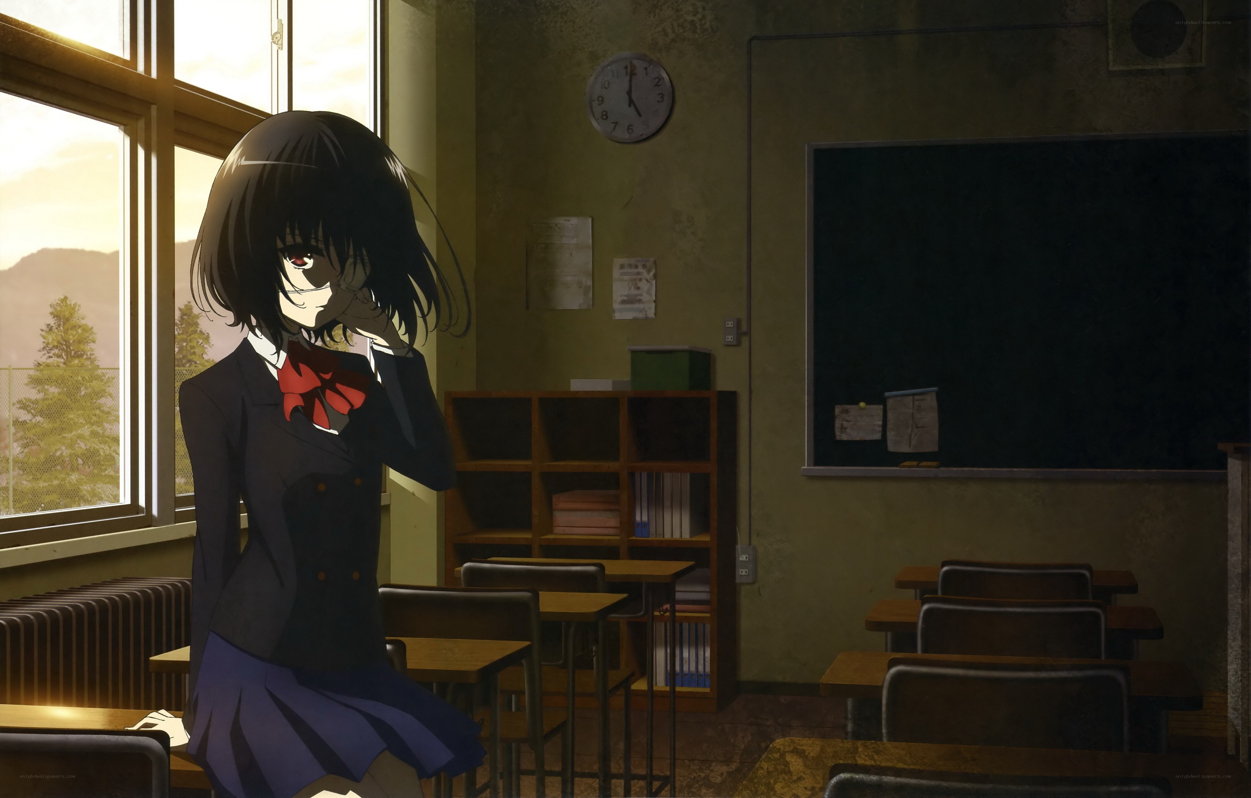 anime girl in classroom