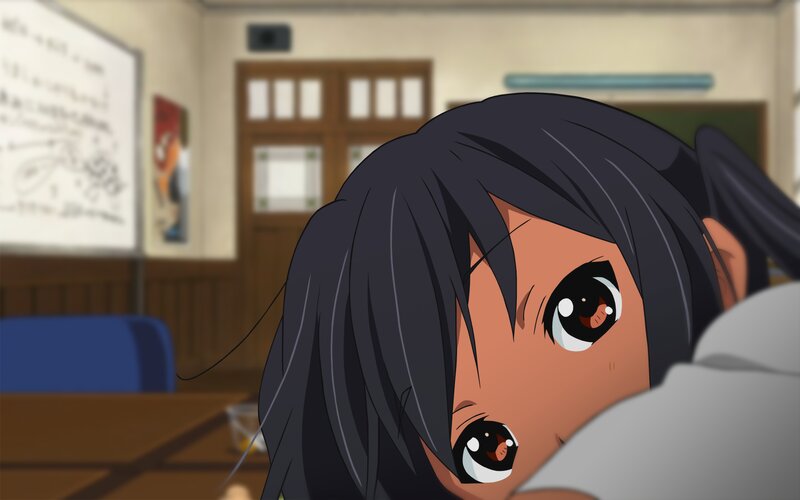 Anime Girl in Classroom — Black, Calm