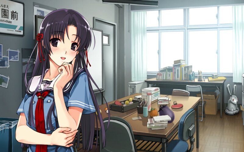 Anime Girl in Classroom — Blue