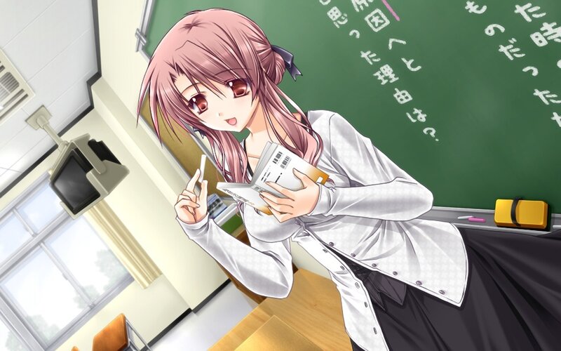 Anime Girl in Classroom — Pink, Calm