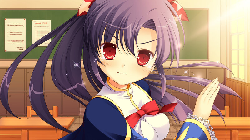 Anime Girl in Classroom — Purple, Calm