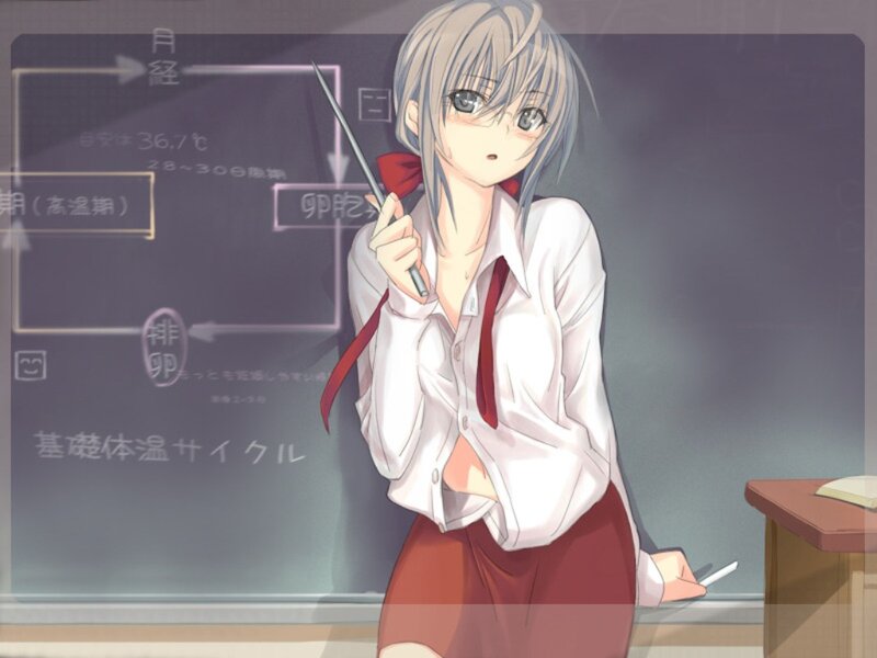 Anime Girl in Classroom — White