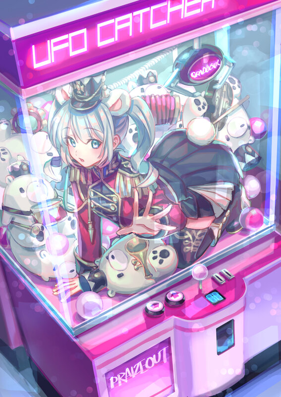 Anime Girl in Claw Machine — Pink