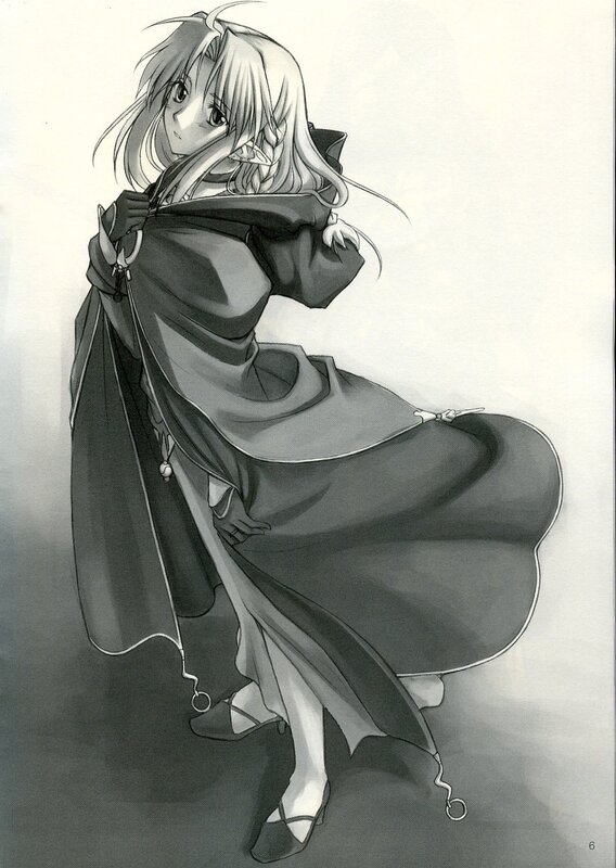 anime girl in cloak
