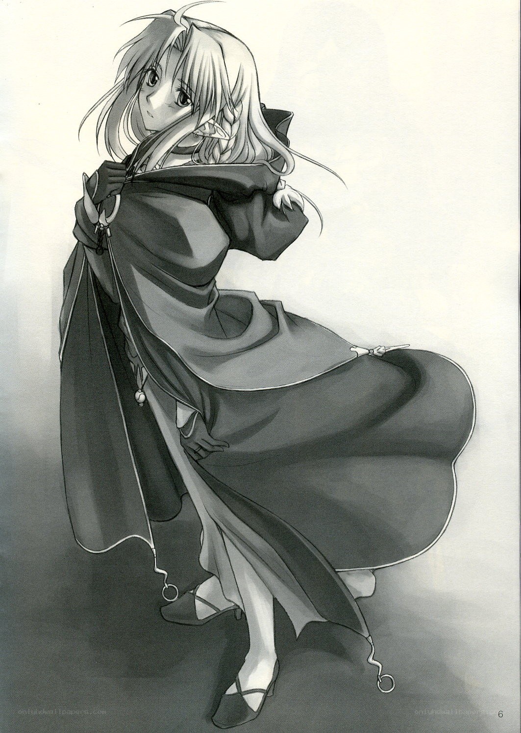 anime girl in cloak