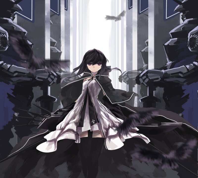 Anime Girl in Cloak — Black
